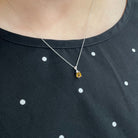 10KW Citrine Necklace on model