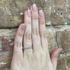 14KW Scallop Design Diamond Band 1/10CTW | Stackable Ring on model