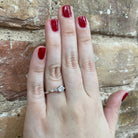 Semi-Set 14KW SallyK Engagement Ring with Baguette and Pear Shaped Diamond Accents 1/5 CTW on model