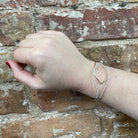 14K Two-Toned Marquise Shaped Diamond Bangle 1 CTW on Model