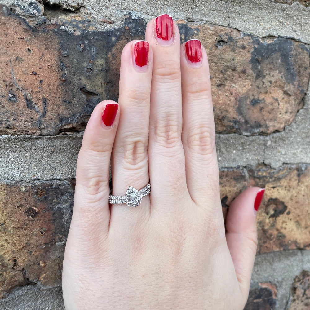 14K White Gold Diamond Band 1/8 CTW