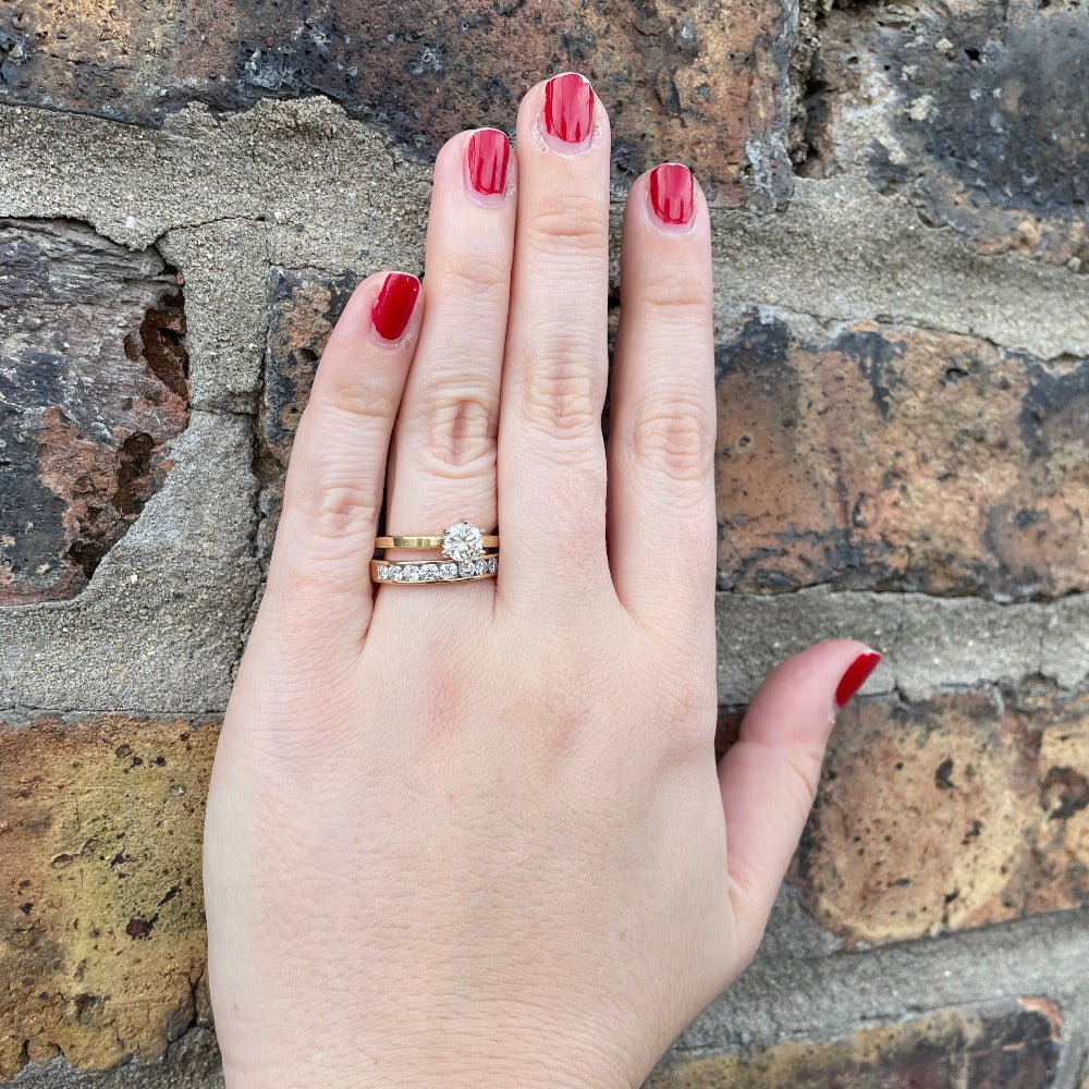 14K Yellow Gold Channel Set Diamond Band .54 CTW