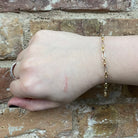 14K Two-Toned Figaro Square and Rolo Bracelet on model