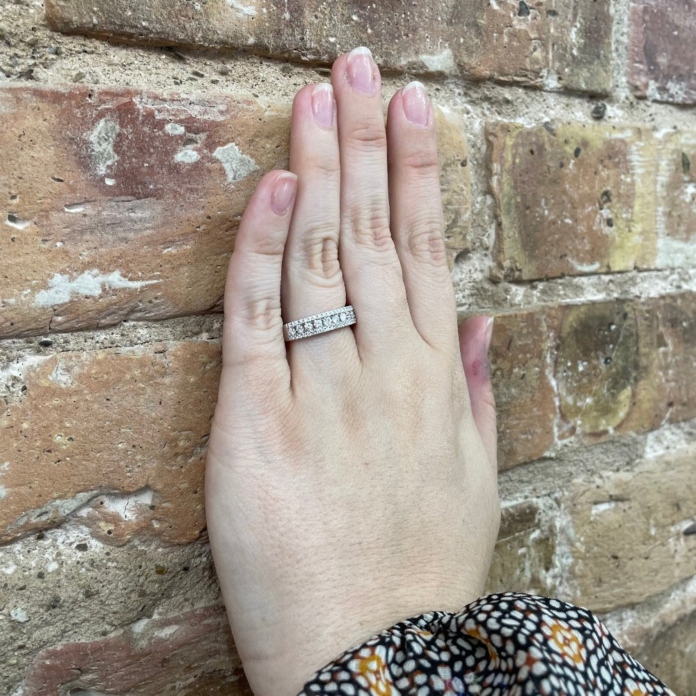 14KW Three Row Diamond Band 3/4 CTW on hand