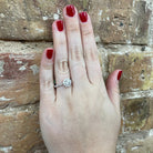 14KW Lab Grown Diamond Engagement Ring with Halo .90 CTW on model