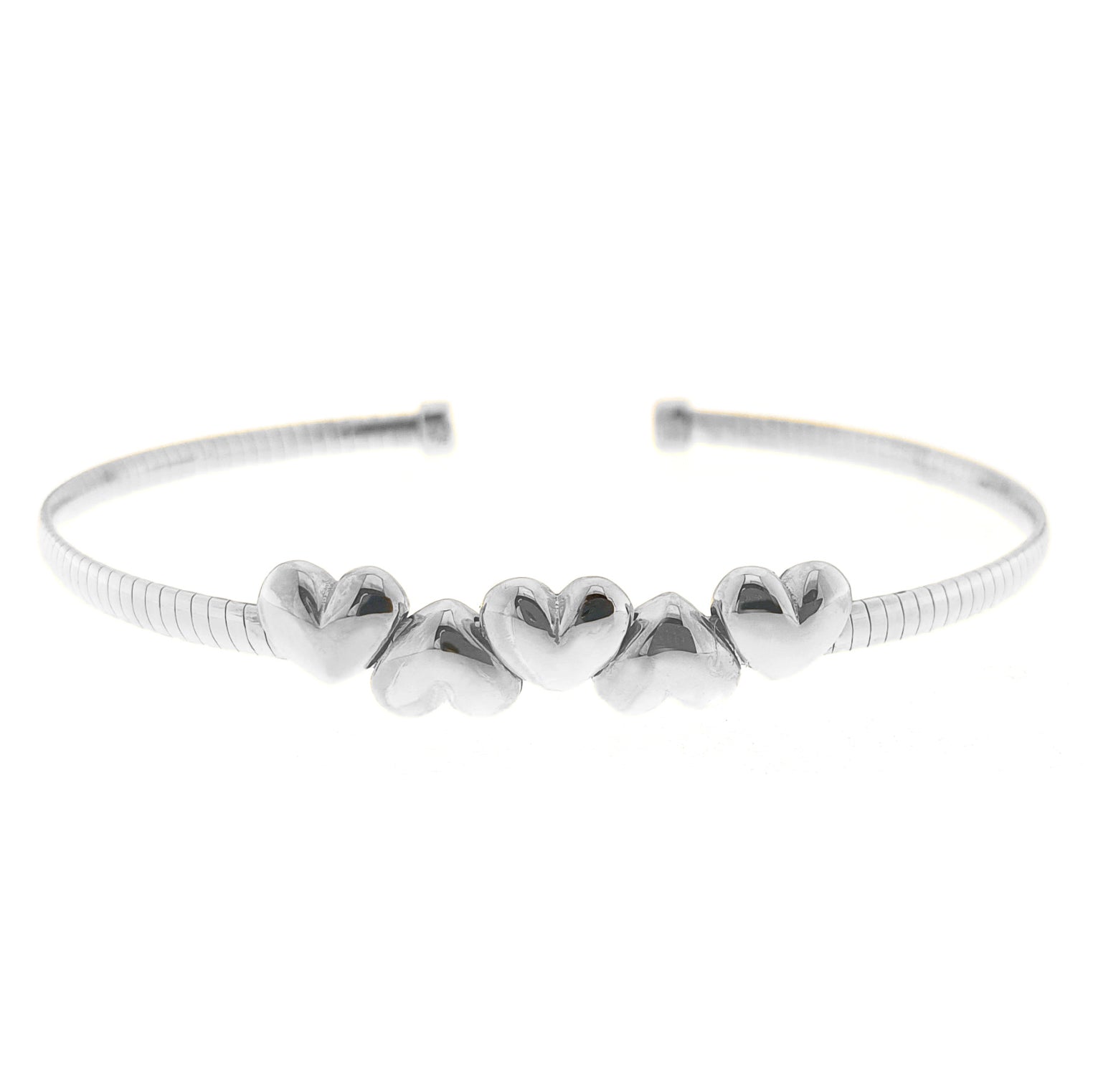 Five Heart Omega Cuff Bracelet (LL7161B-RH)