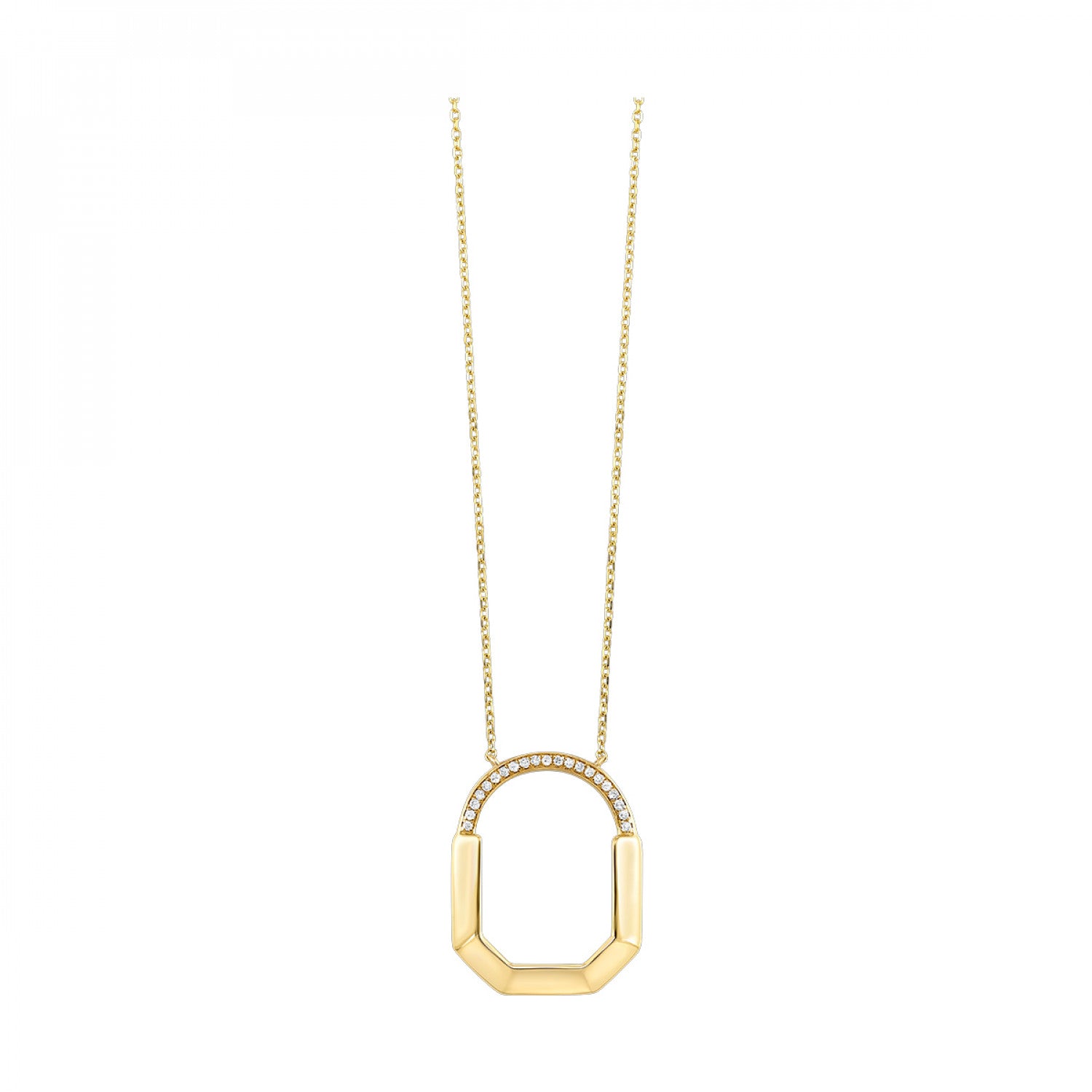 10KY Oval Shaped Diamond Pendant 1/20 CTW