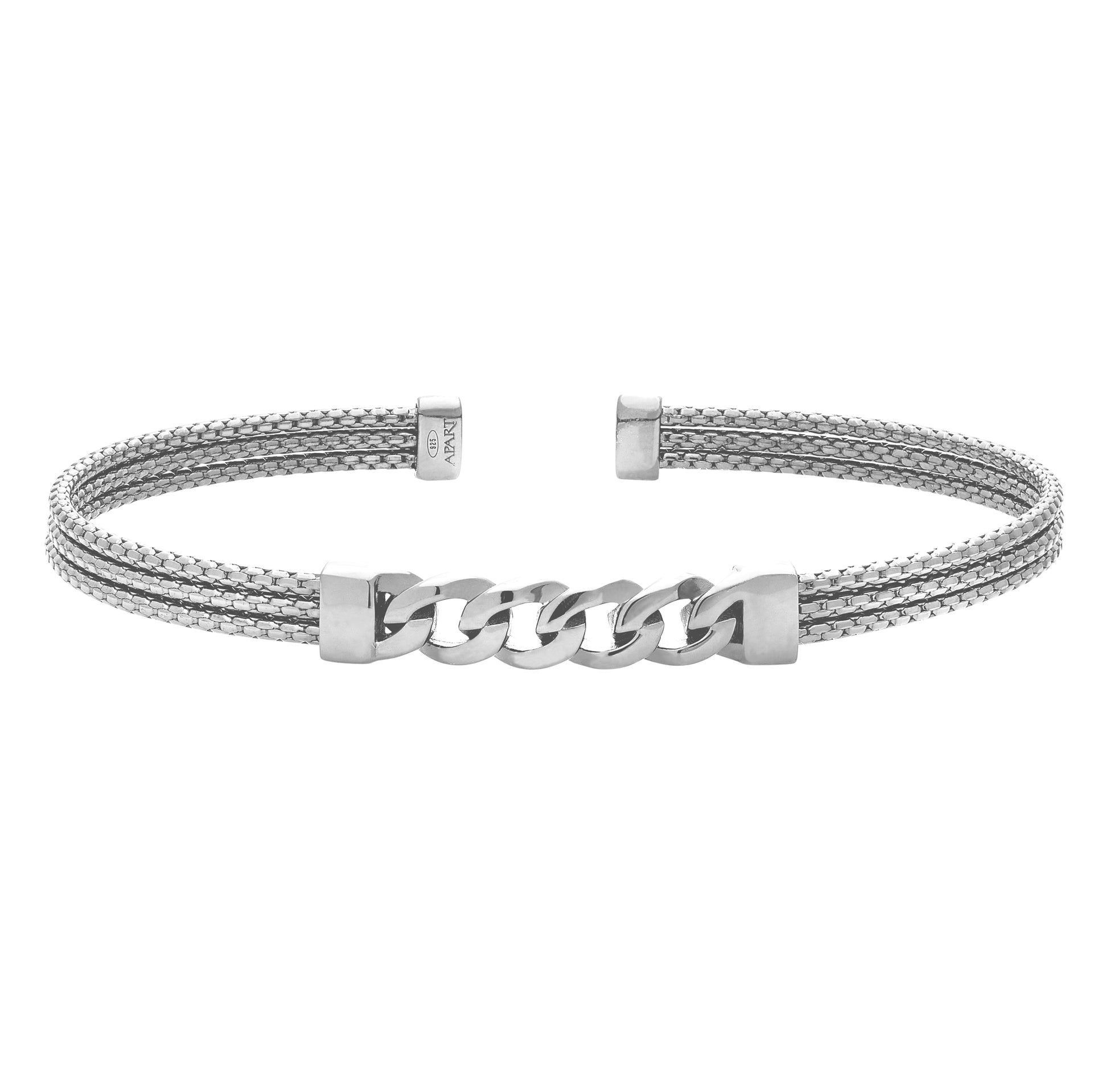 Cuff Bracelet with Central Curb Link Design (SBR-005-R)