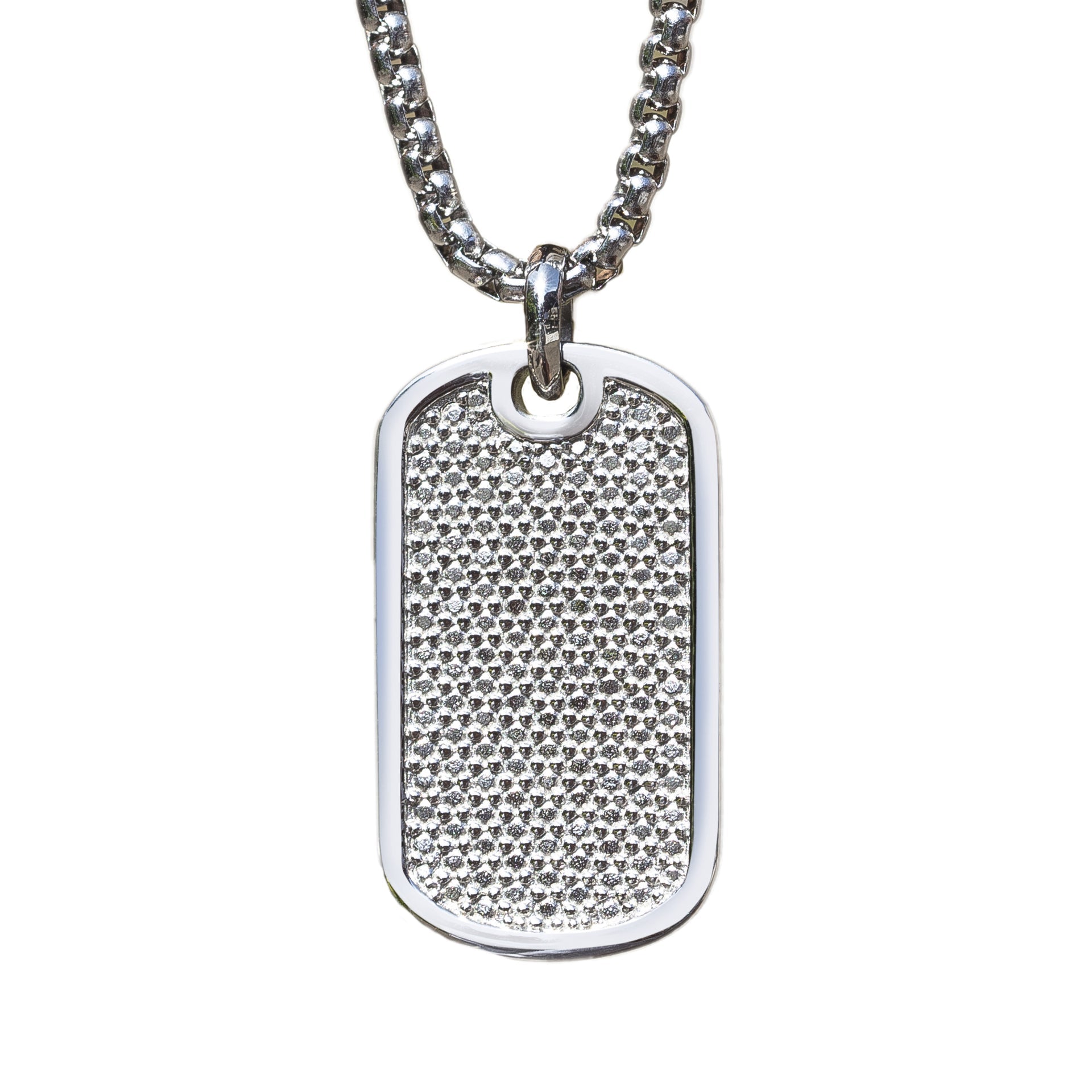 Dog Tag with Simulated Diamonds (TNK-103)