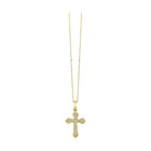 14K Yellow Gold Diamond Cross Pendant