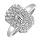 14KW Rectangle Diamond Cluster with Emerald Cut Center 1 CTW