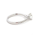 14K White Gold Lab Grown Diamond Solitaire Engagement Ring with Side Accents