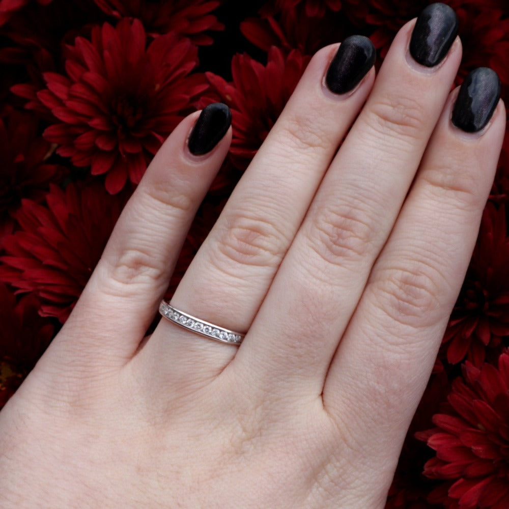 .25CTW SallyK Diamond Channel Band on model hand