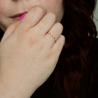 2/10ctw gold and diamond band on model