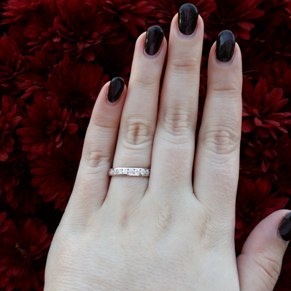 .75CTW SallyK Diamond Channel Set Band on model