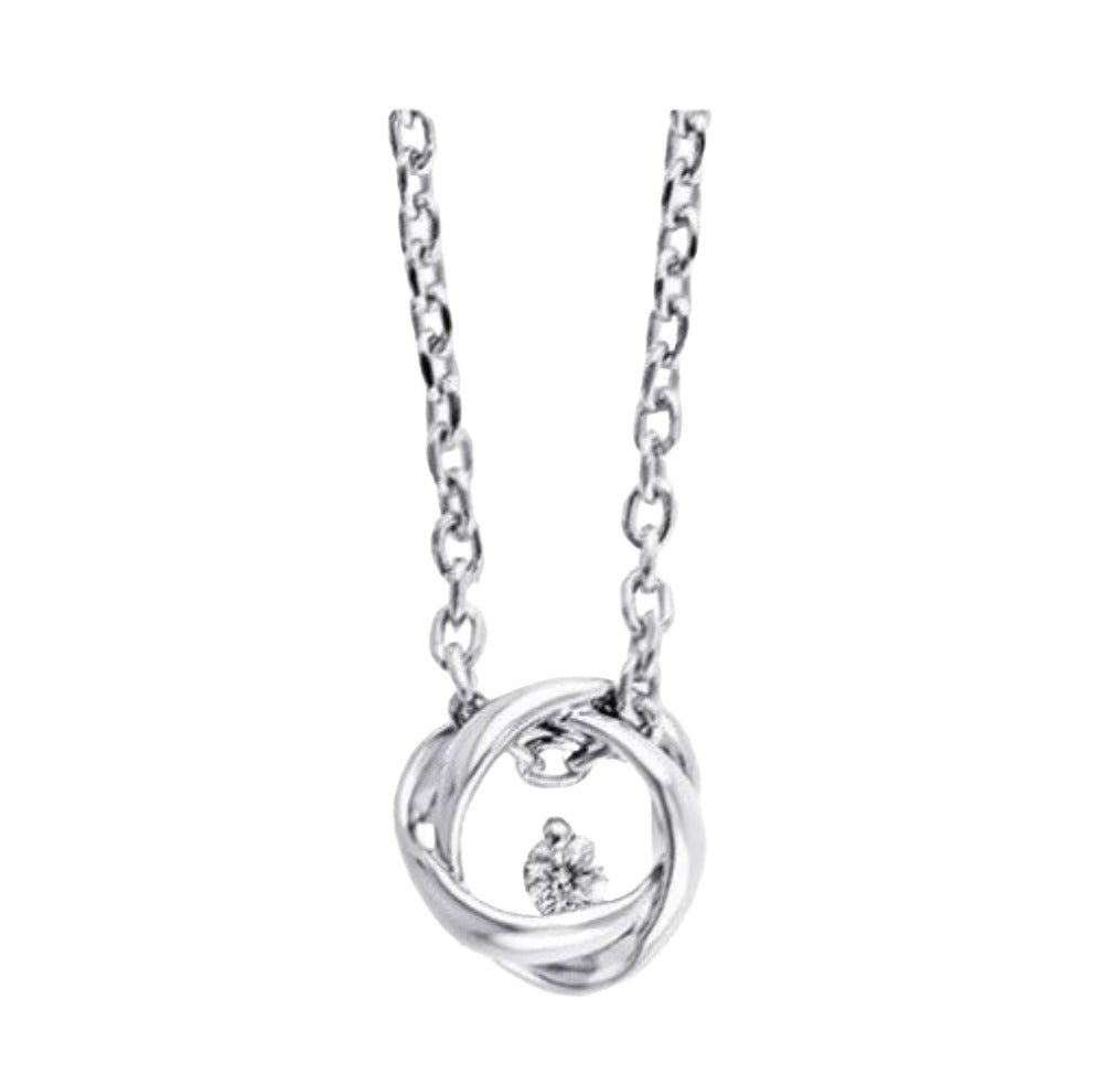 SallyK Sterling Silver Knot Multi Faceted Diamond Pendant