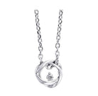 SallyK Sterling Silver Knot Multi Faceted Diamond Pendant
