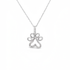 Pawprint Pendant with Diamonds in sterling silver or white gold