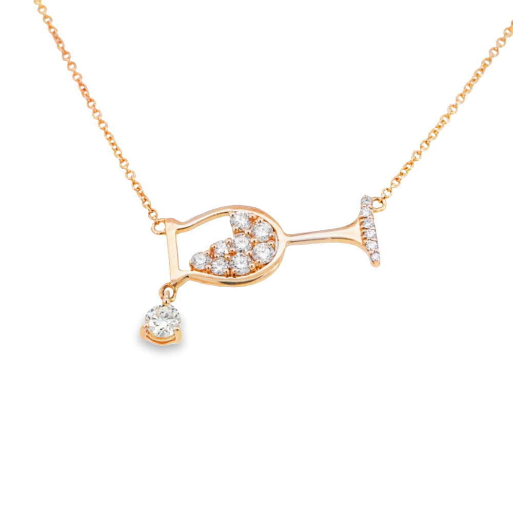 Wine Glass Diamond Necklace