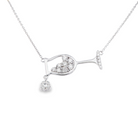 Wine Glass Diamond Necklace in white gold