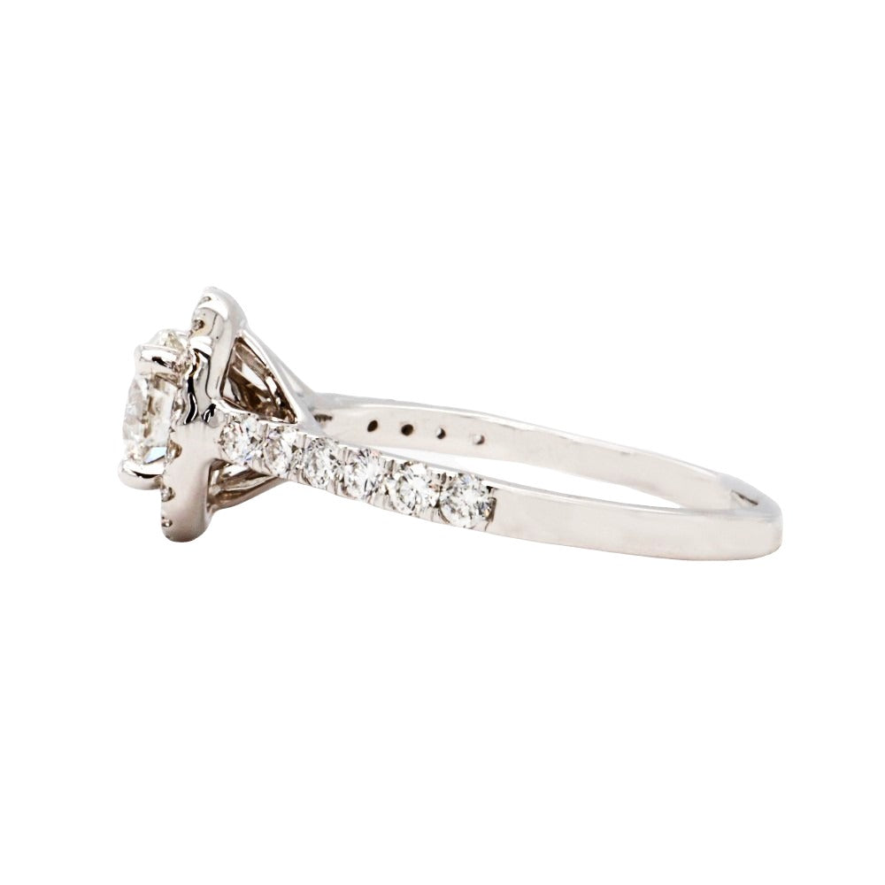 Round Halo Lab Grown Diamond Engagement Ring Side 1