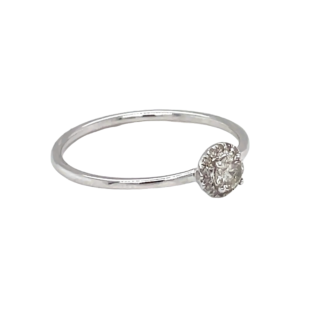 Round Halo Style Engagement Ring White Gold