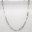 Sterling Silver and Diamond Paperclip Chain Necklace