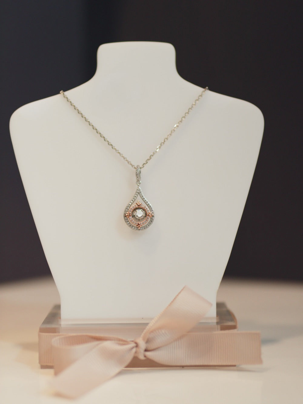 Sterling Silver & CZ Two-Toned Rhythm of Love Fleur-de-Lis Drop Pendant