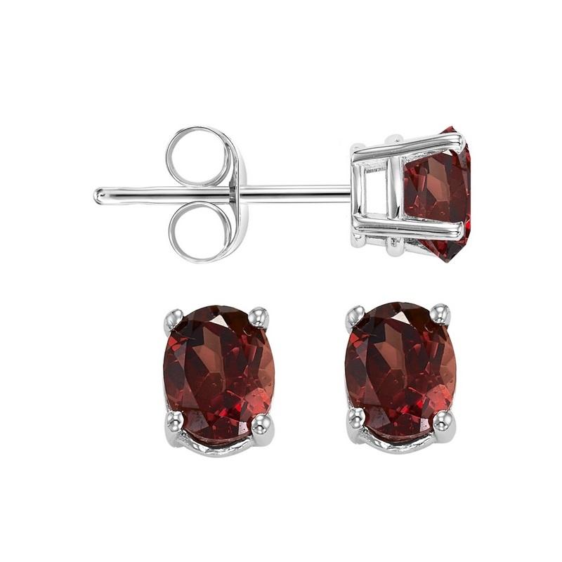 14kw prong garnet studs, psd8.5aaa-4w