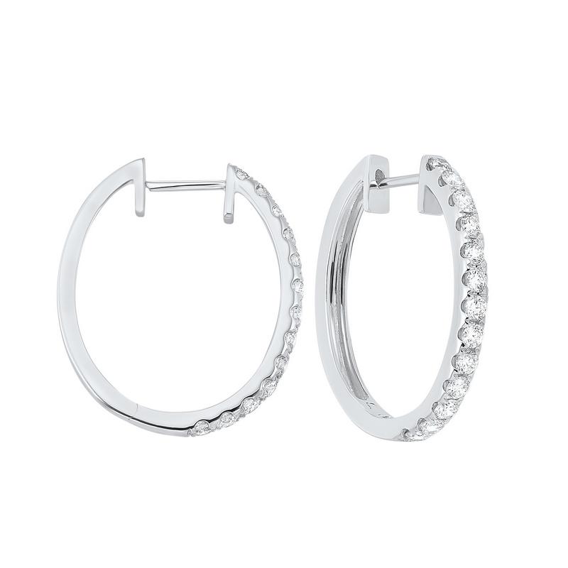 14kw prong diamond hoop earrings 1ct, ps6.00aaa-4w