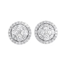 14kt white gold & diamond classic book starbright fashion earrings  - 1 ctw