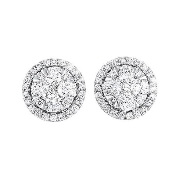 14kt white gold & diamond classic book starbright fashion earrings  - 1 ctw