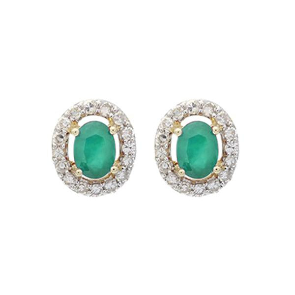 10kw color ens prong emerald earrings 1/100ct, fr1209-1wd