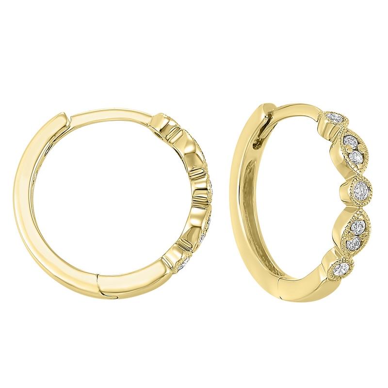 14ky diamond earrings 1/7ct