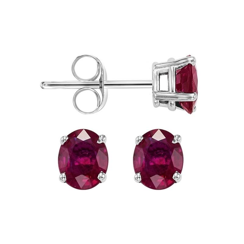 14kw prong ruby studs