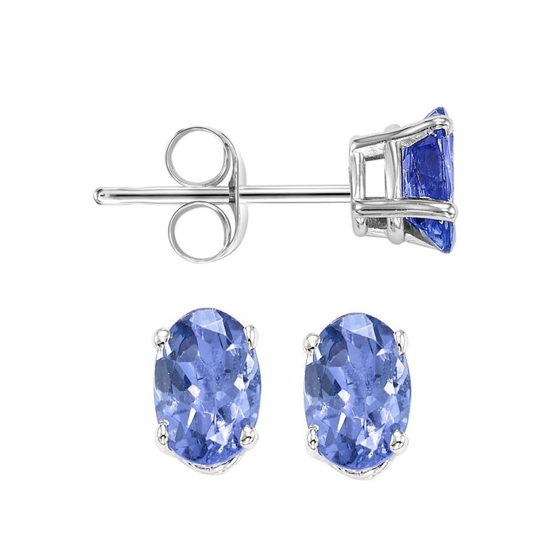 14kw prong tanzanite studs