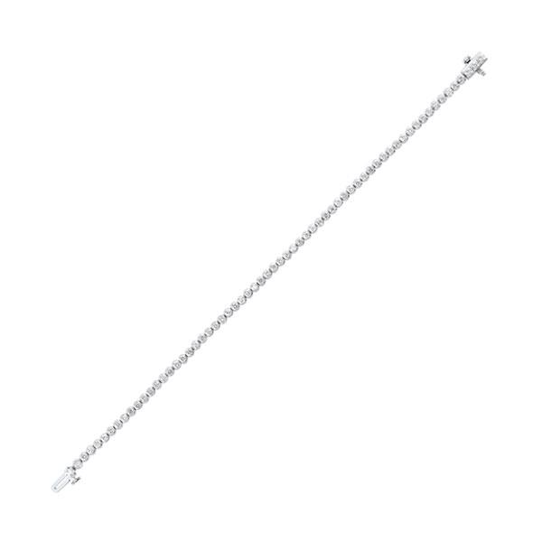 14kt white gold & diamond classic book tennis bracelet  - 2 ctw
