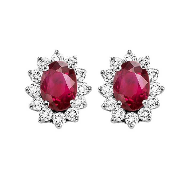 14kw color ens halo prong ruby earrings 3/8ct, rg73311-1pd