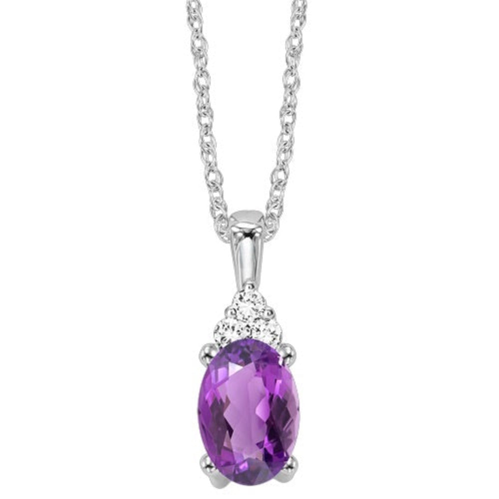 Gold Birthstone Pendant with Diamond Accent