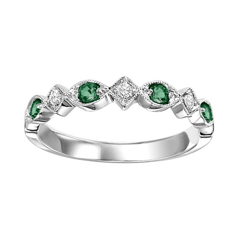 10kw mix prong emerald band 1/20ct