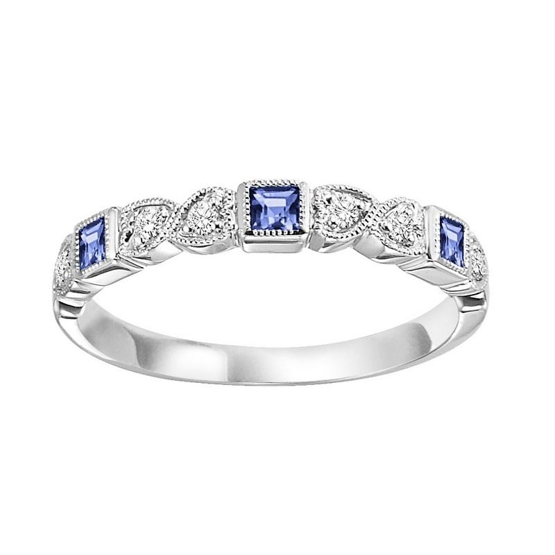 10kw mix bezel sapphire band 1/12ct