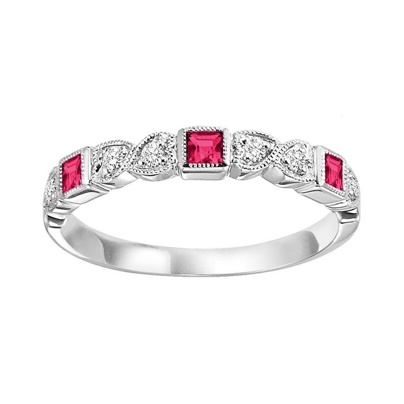 10kw mix bezel ruby band 1/10ct