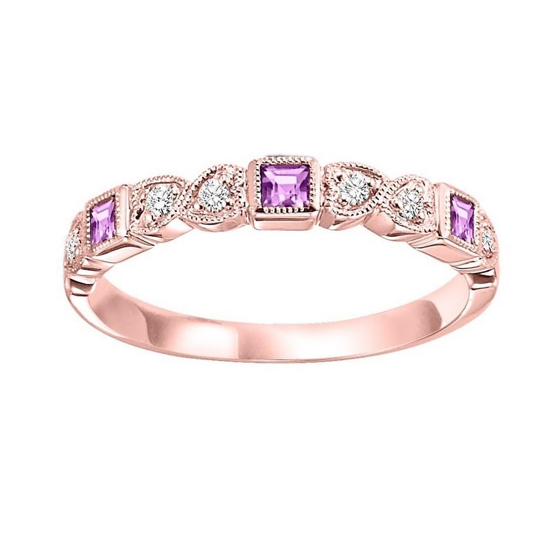 10kr mix bezel pink sapphire band 1/12ct