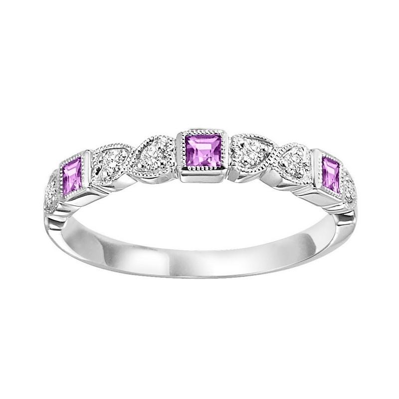 10kw mix bezel pink sapphire band 1/12ct