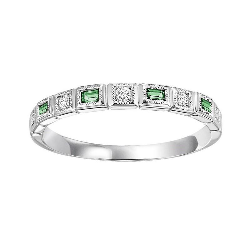 10kw mix bezel emerald band 1/10ct