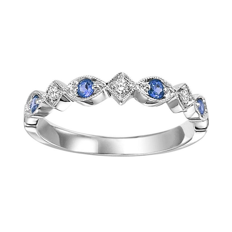 10kw mix prong sapphire band 1/20ct