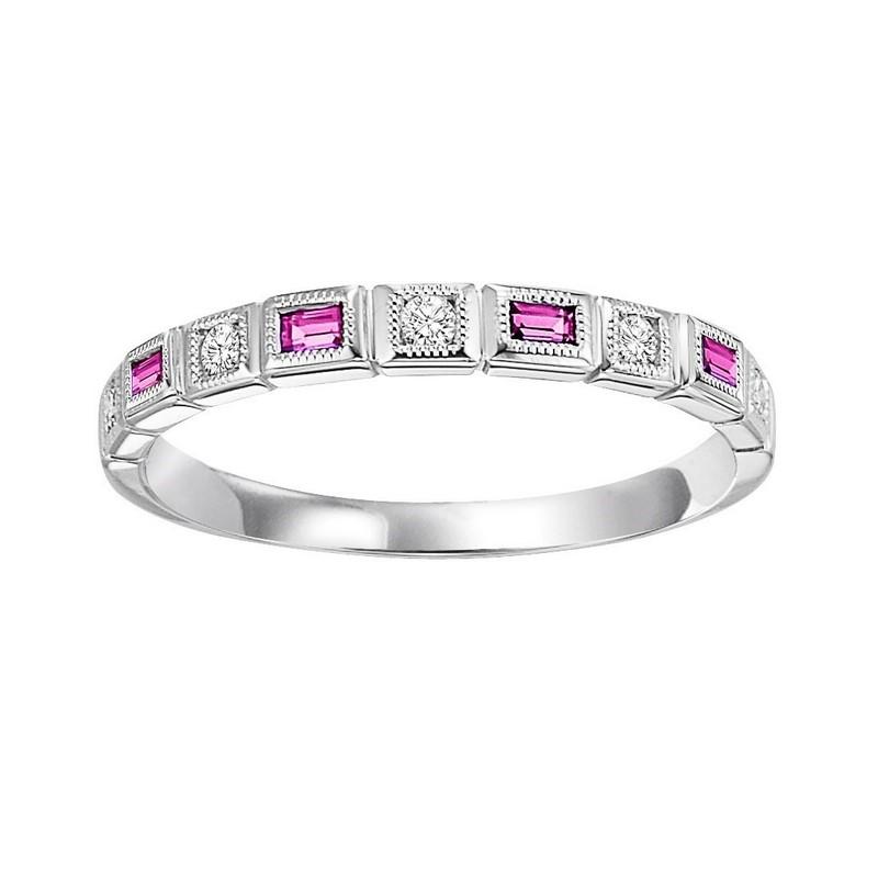 14kw mix bezel pink sapphire band 1/10ct, pc6030p2-4w