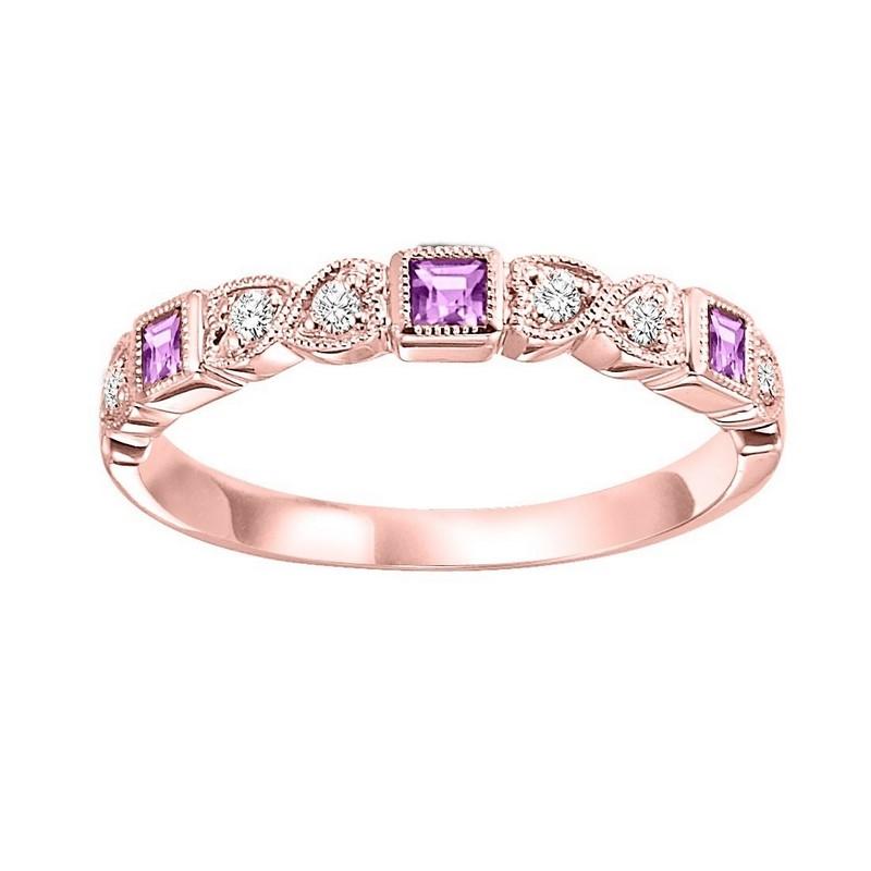 14kr mix bezel pink sapphire band 1/10ct, se6060g4-4w