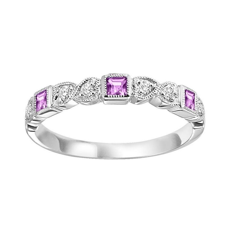 14kw mix bezel pink sapphire band 1/10ct, se6070g4-4w