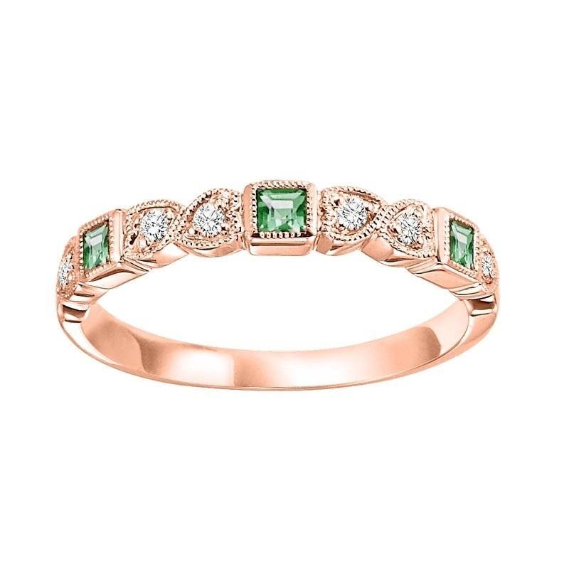 14kr mix bezel emerald band 1/12ct, se6030g4-4w